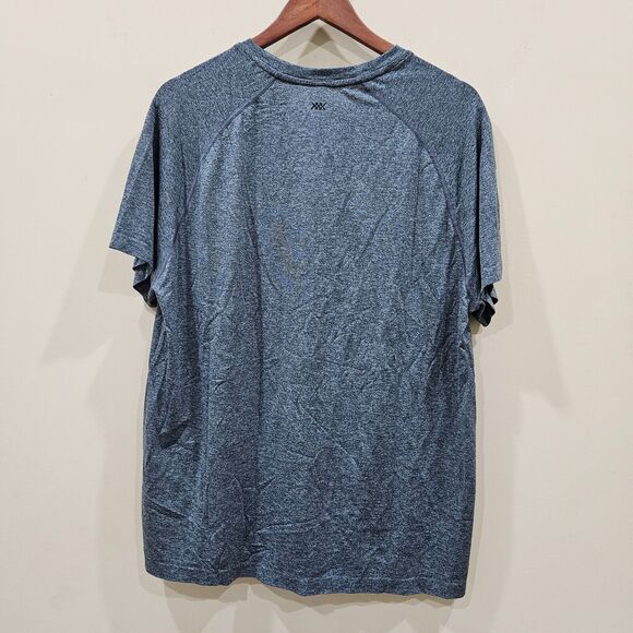 Rhone Men's Reign Tech Raglan Short Sleeve T-Shirt Blue Space Dye Relaxed Fit - Picture 4 of 7